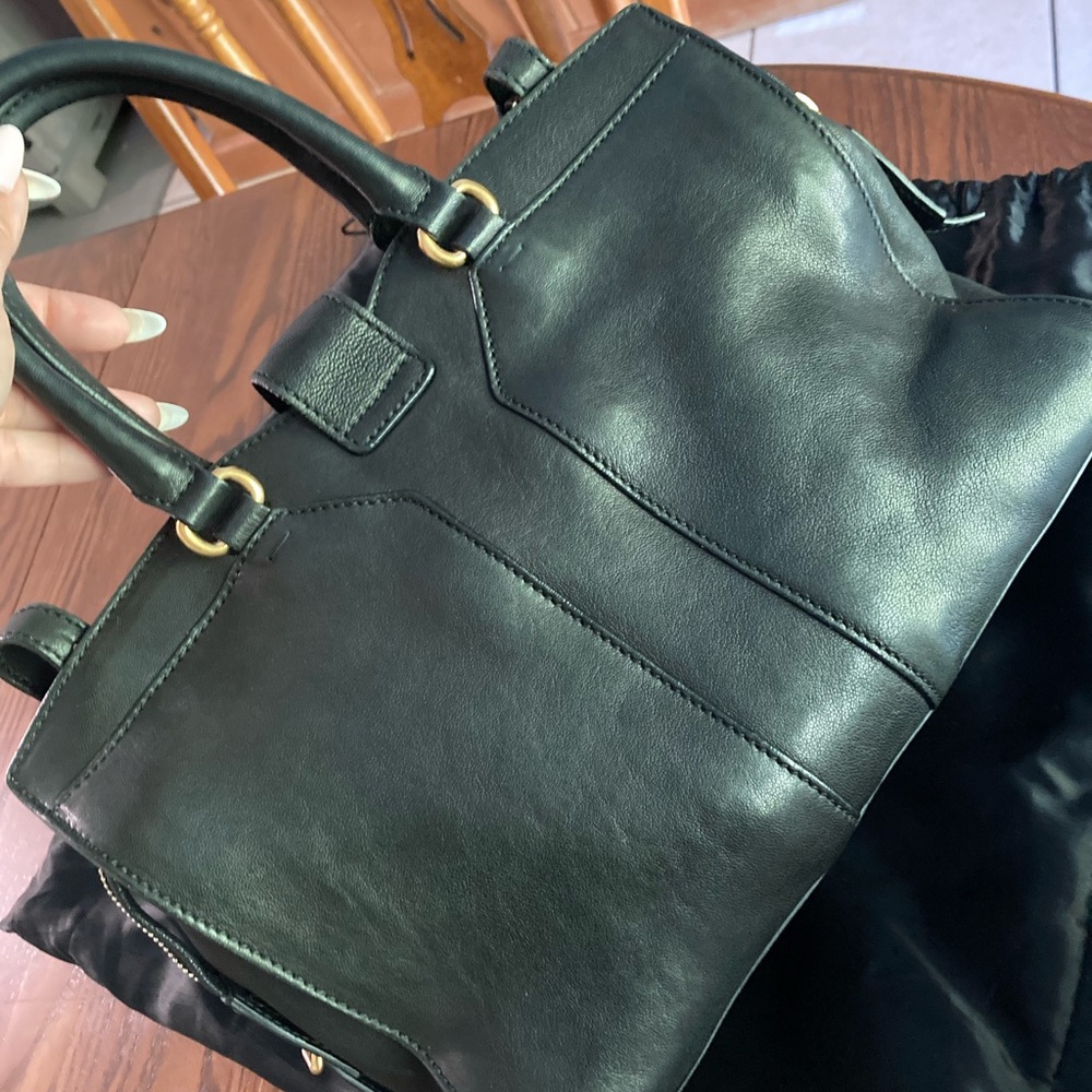 SOLD LABOR YAY SALE! Yves Saint Laurent Y Cabas Black Satchel with Gold Hardware - Picture 7 of 16